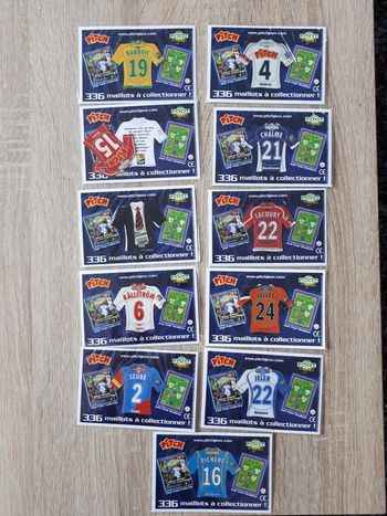lot de 11 magnets maillots de foot just foot pitch 2009