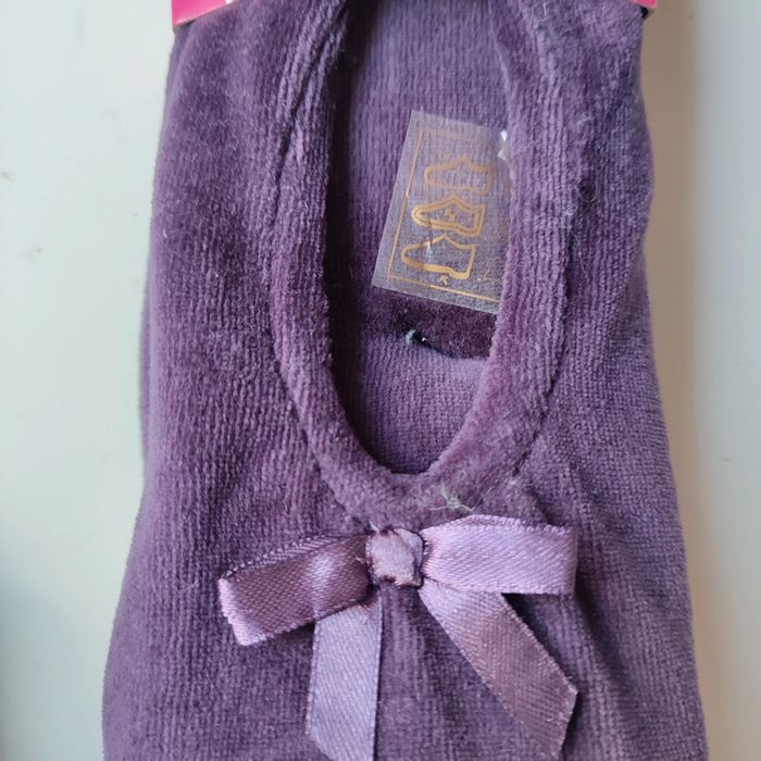 Ballerines en velours violet, très moelleuses, semelles en cuir, 36-37 - photo numéro 3