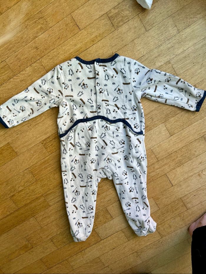Pyjama Velours Bébé Orchestra - 18 Mois - Beige Motifs forêt et tête d’oursons - photo numéro 2