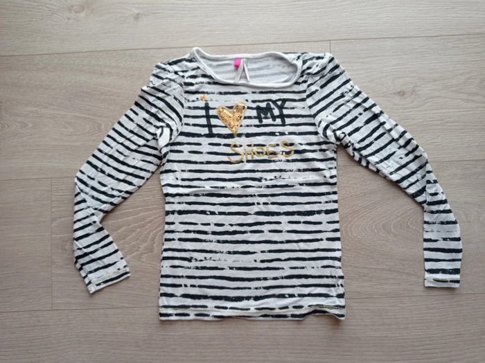 Tee shirt rayé noir blanc et doré Orchestra 5 ans