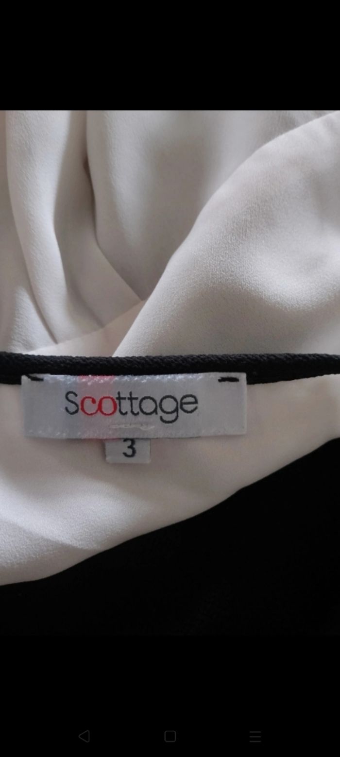 Blouse 3/4 noire/blanche Scottage - photo numéro 5