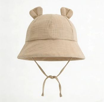 Chapeau bob couleur sable 100% coton hydrophile de 6 a 24 mois neuf