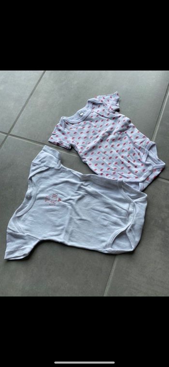 Lot de 2 bodys manches courtes 6 mois
