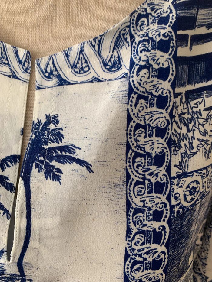 tunique "claudie pierlot" 100 % soie maine et blanc - photo numéro 2