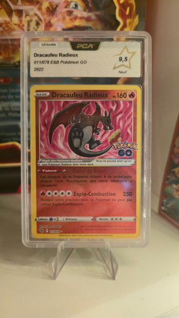 Dracaufeu radieux pokemon go gradé PCA 9,5