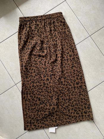 Jupe femme fendu marron léopard 38