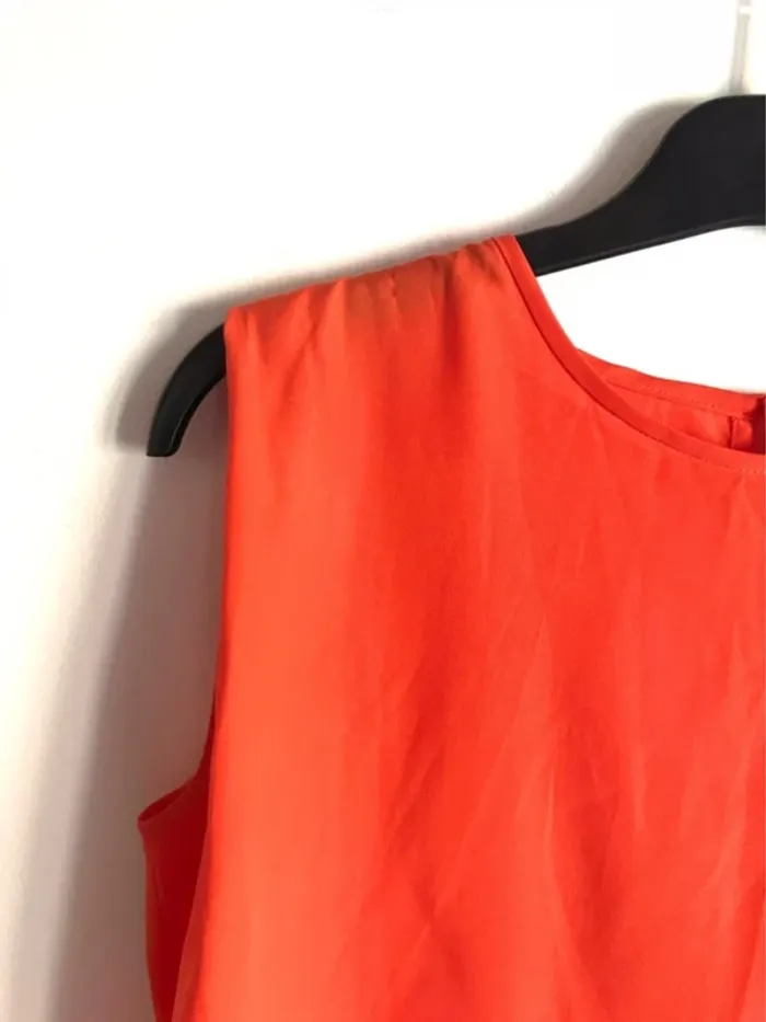 Haut fluide orange sans manches Mango taille XS - photo numéro 3