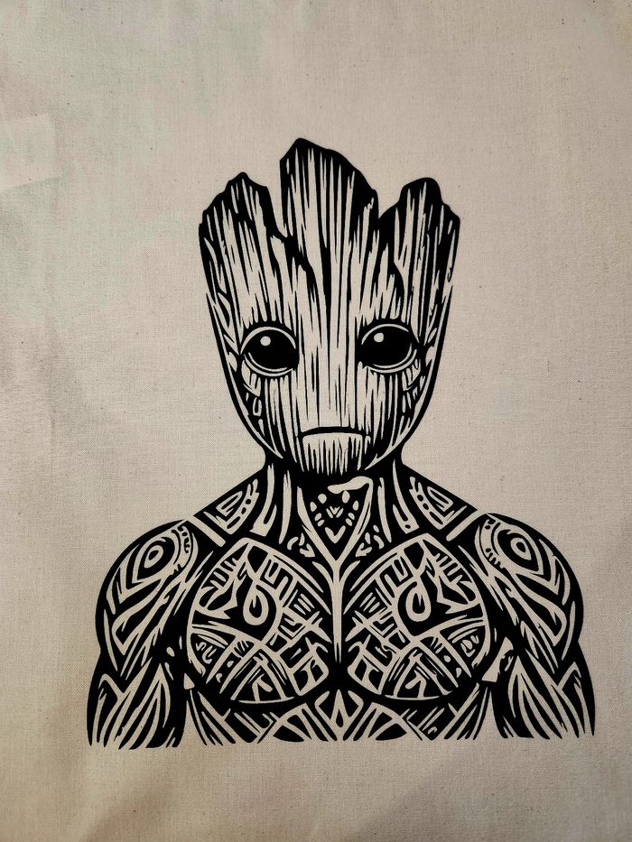 Sac Groot , tote bag en coton,  super heros marvel ,cadeau - photo numéro 3