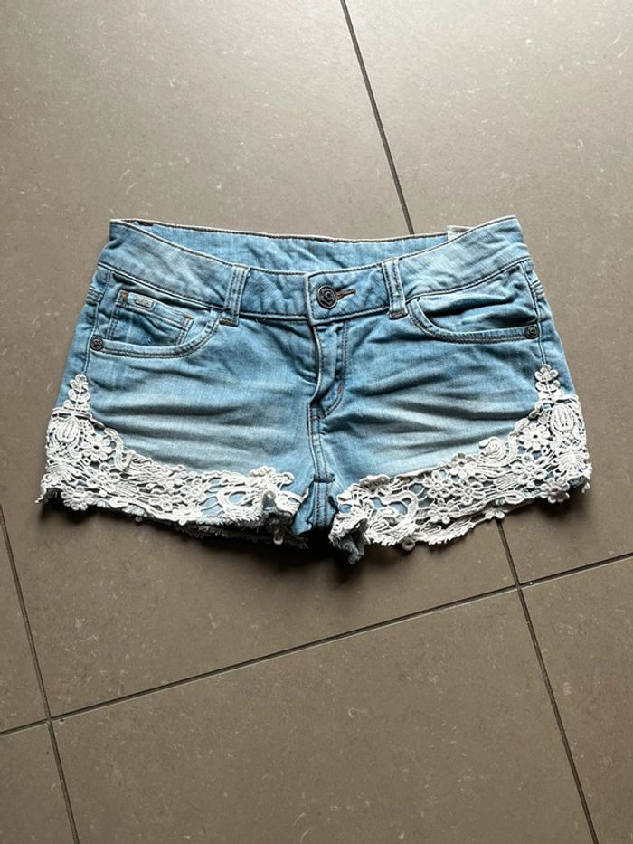 Short court jean dentelle pimkie XS