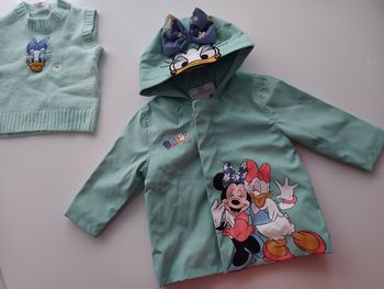 Manteau imperméable fille Disney Minnie & Daisy – Capuche avec nœud – Doublure polaire chaude