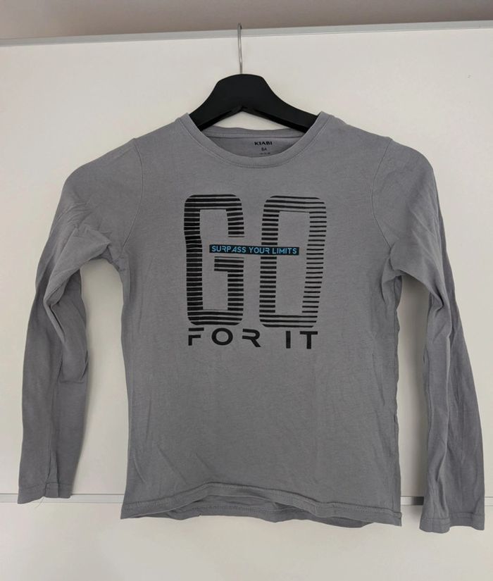 T-shirt gris Go for it Kiabi 8 ans