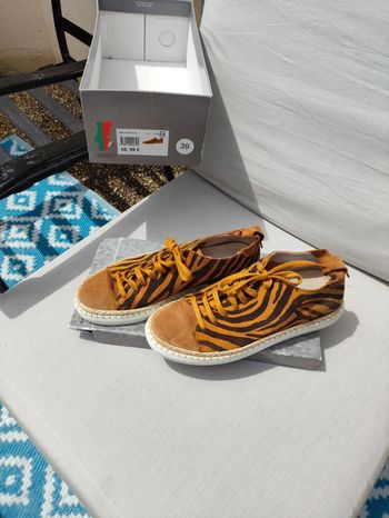 Sneakers cuir imprimé zèbre 39