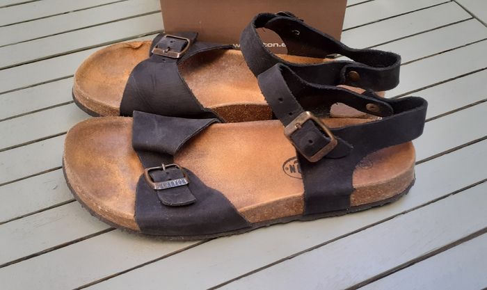 Sandales cuir noir Plakton 39