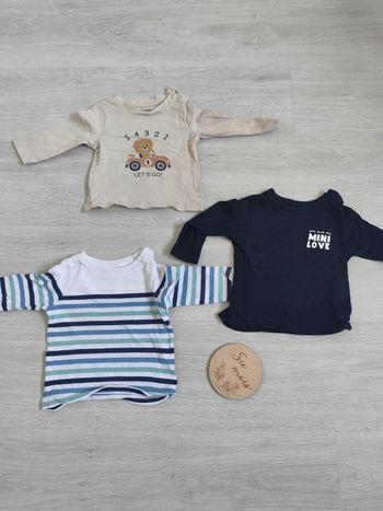 Lots t-shirt manche longue 6 mois