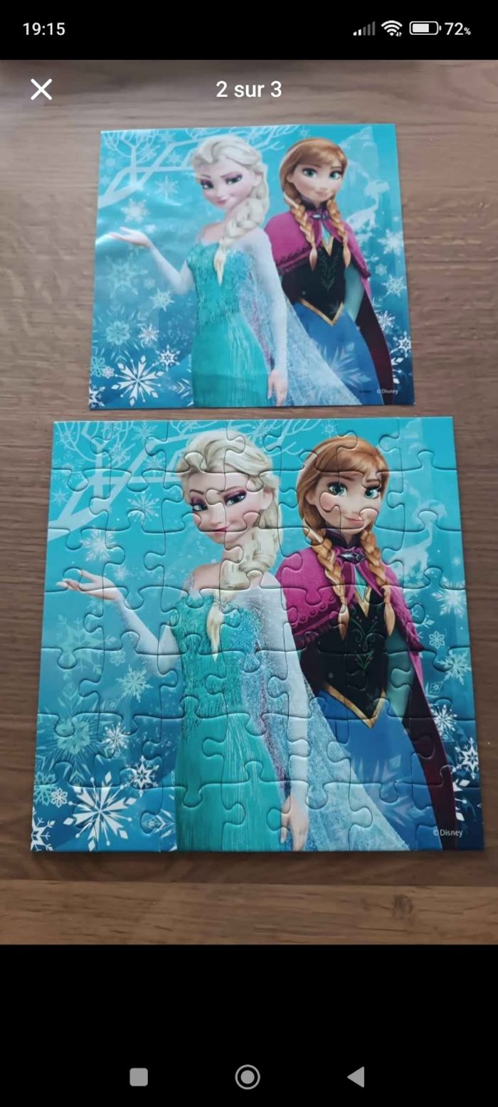 Lot puzzles reine des neiges - photo numéro 2