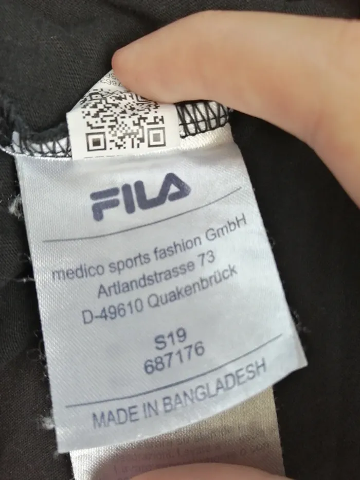 Tee-shirt noir avec bande rose clair et blanche / fila / (XL) - photo numéro 5
