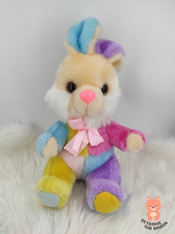 Peluche Lapin Multicolore Vintage 20 cm