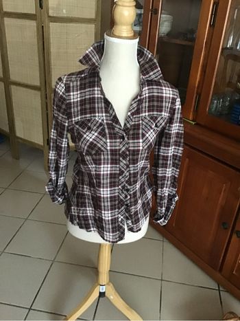 Chemise à carreaux femme – style casual chic – T.3 (≈ M/L)