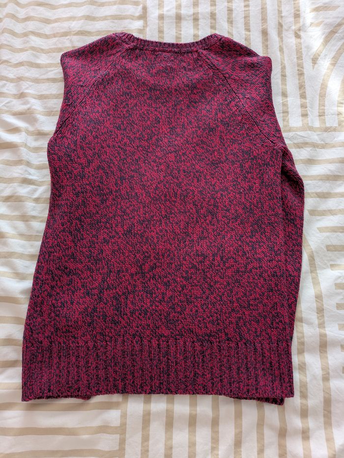 Pull Tricot H&M BASIC - Rouge Chiné Noir - photo numéro 3