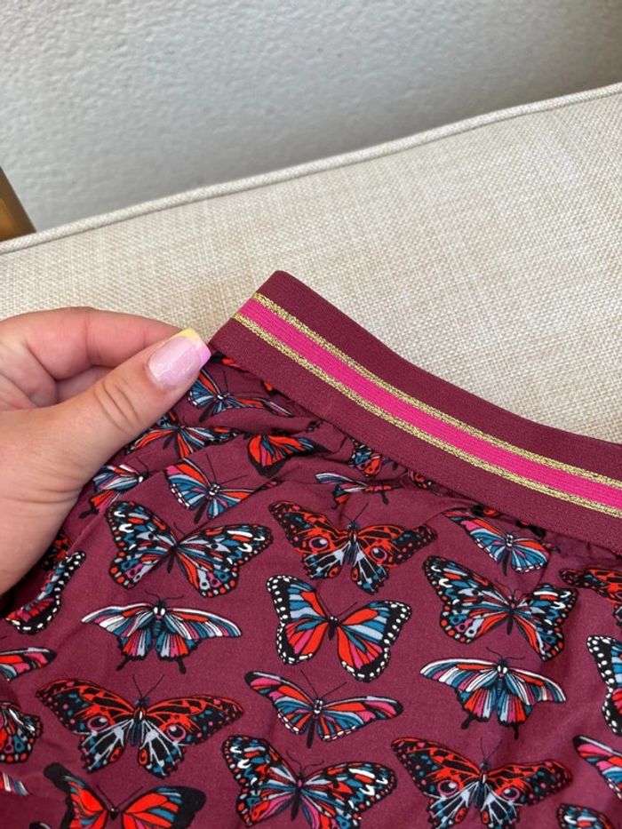 short de pyjama bordeaux à motifs papillons undiz taille 34/XS - photo numéro 2