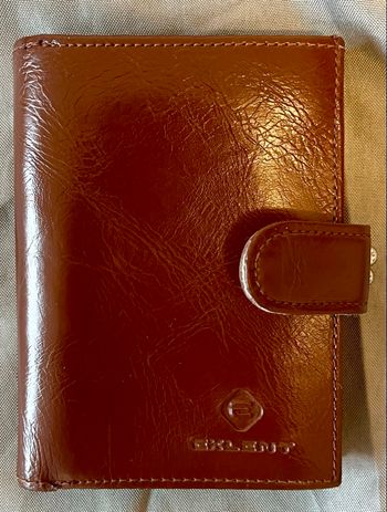 Porte-monnaie cuir marron Hexagona - Bon état