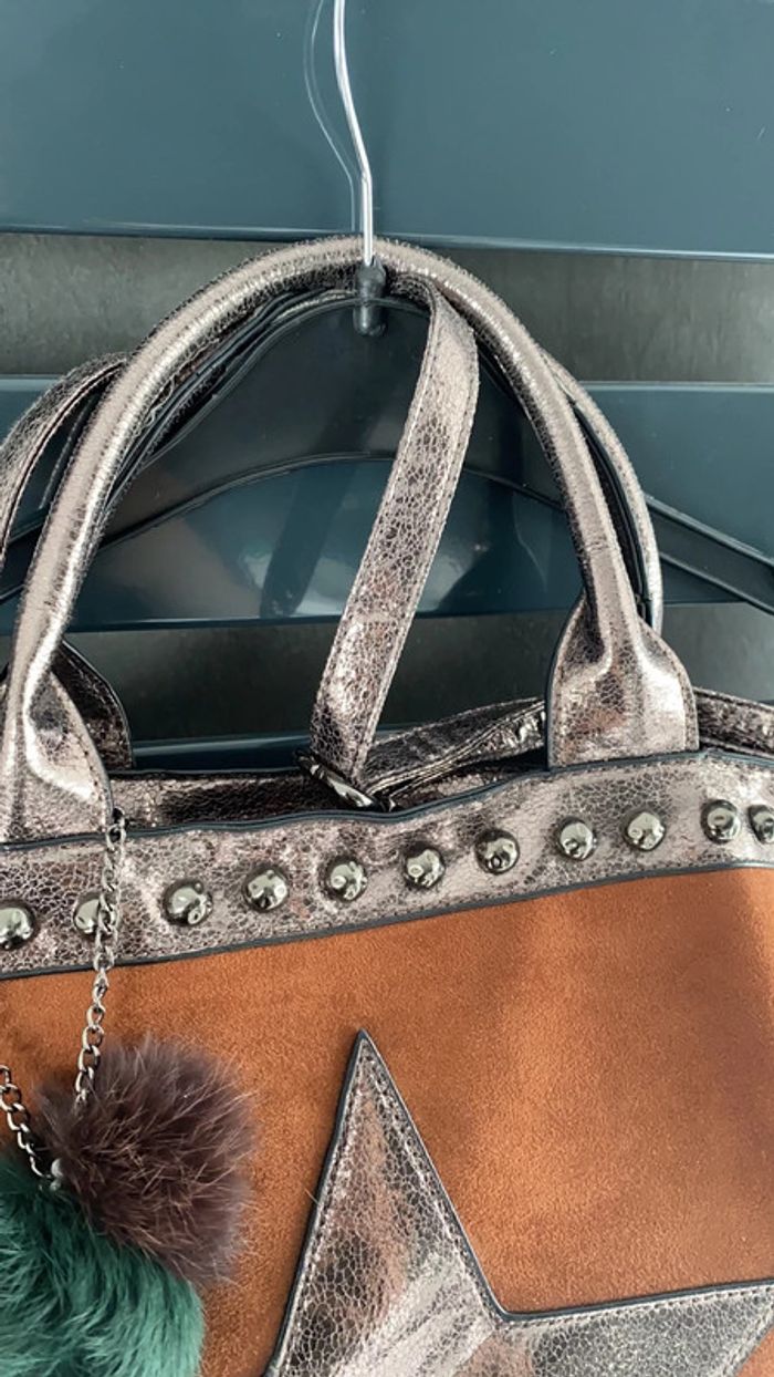 Sac caba fourre tout couleur brique et bronze - photo numéro 3