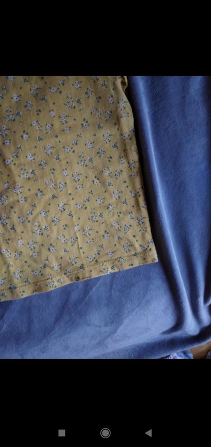 Tee shirt chemise sans manche Fille 18 mois Kiabi Eco conception 100% coton jaune à fleurs blanches - photo numéro 6