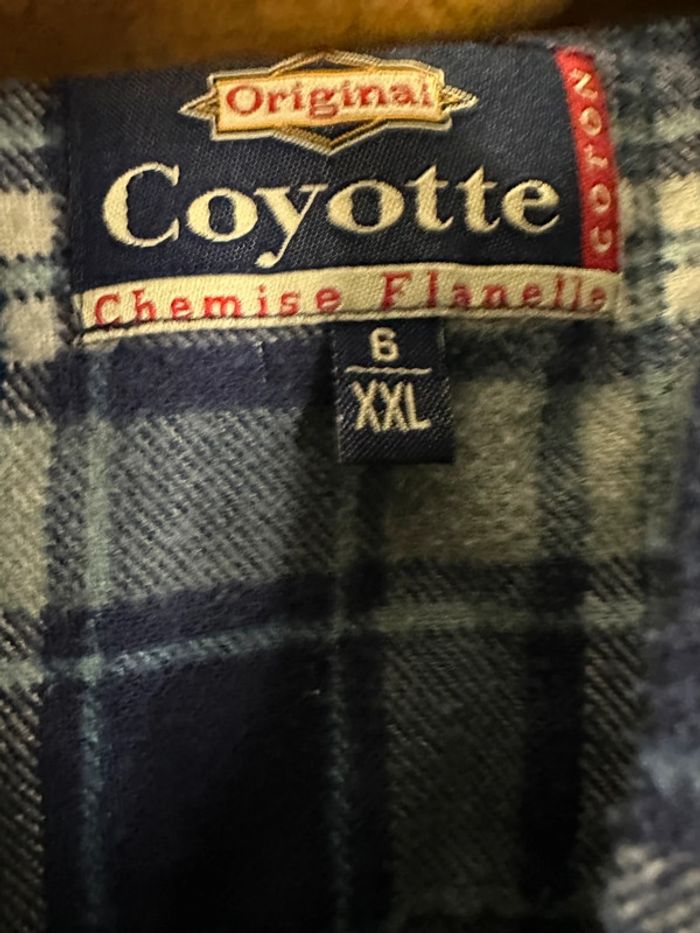 Chemise Carreaux Coyotte XXL 100%coton peu portée - photo numéro 5