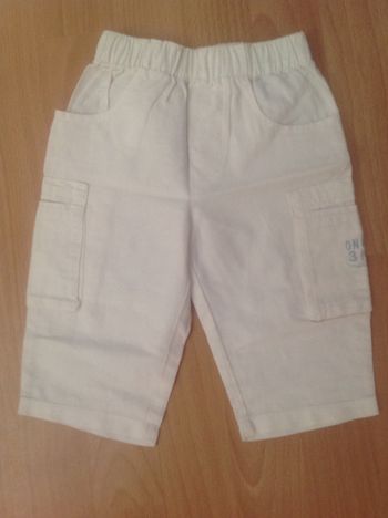 Joli pantalon blanc léger été T. 6 mois 67 cm 3 Pommes TBE