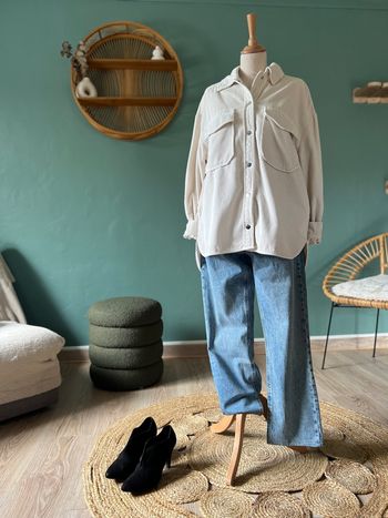 Veste en velours côtelé beige – Bershka – Taille M – Très bon état