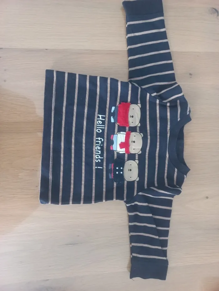 Ensemble tee-shirt ML et jogging 3 mois - photo numéro 2