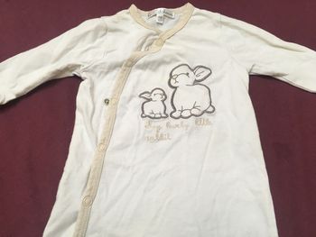 Pyjama blanc été kiabi « my lovely little rabbit » 3 mois