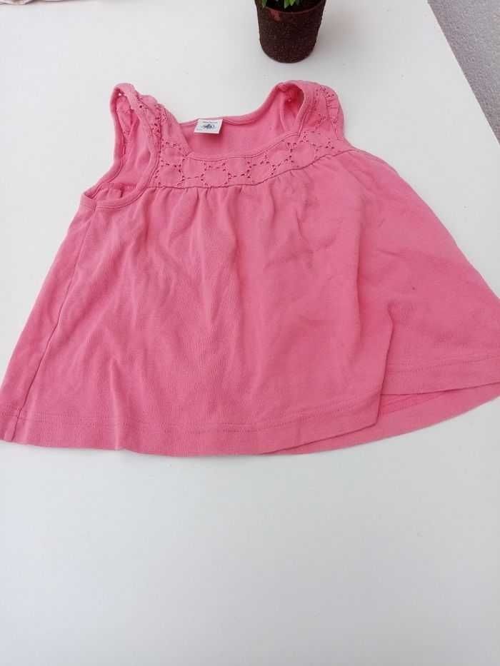 Tee-shirt rose, broderie anglaise, fille /T3ans /petit bâteau