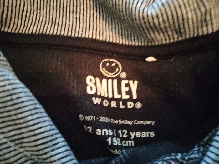 T-shirt manches longues double manches 12 ans smiley - photo numéro 3