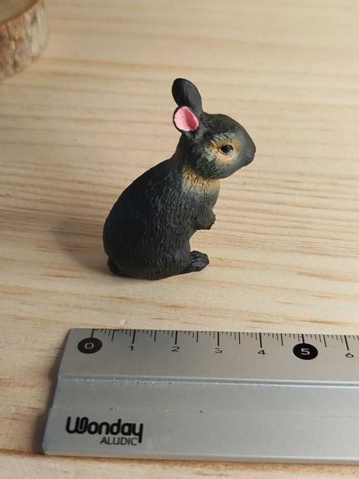 Figurine lapin oir debout Animal de la ferme - photo numéro 3