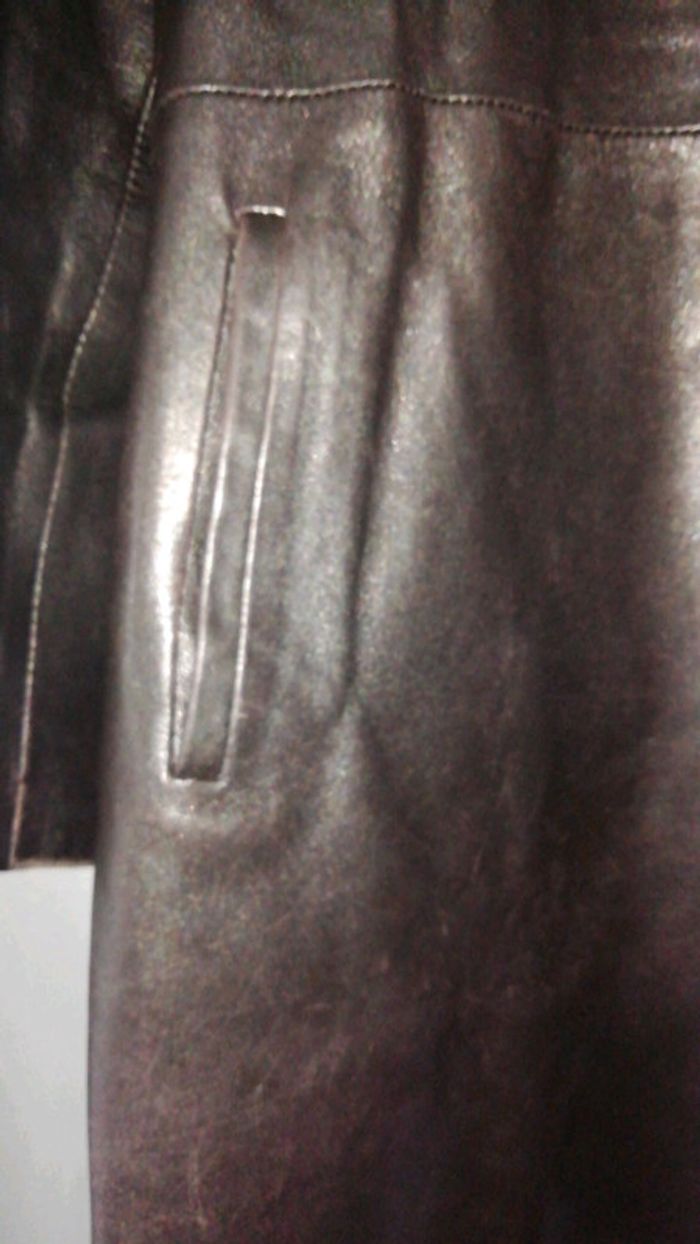 Manteau long cuir marron - photo numéro 2