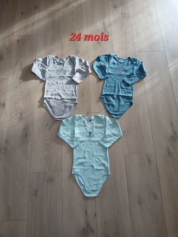 Lot de 3 bodies Petit Bateau 24 mois