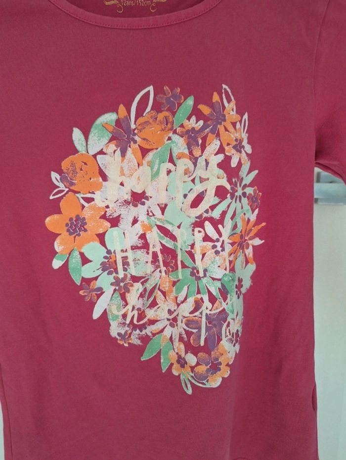 T-shirt manche longue enfant fille rose fushia 12 ans Orchestra - photo numéro 2