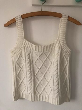 Crop top bretelles blanc primark tricot