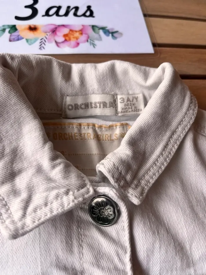 Veste en jean blanc orchestra 3 ans - photo numéro 2