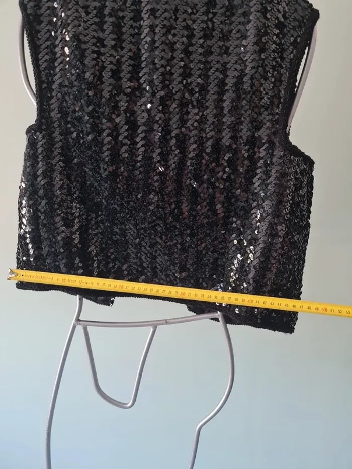 Boléro gilet à sequins noir - photo numéro 6