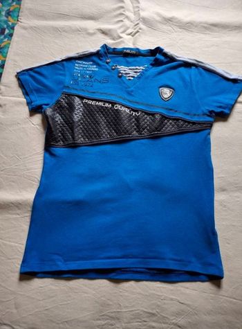 tee shirt bleu et noir ts