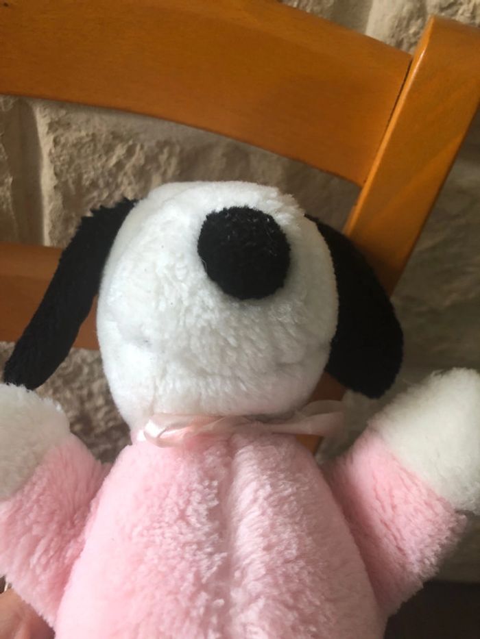 Peluche Doudou Vintage Snoopy Blanc Rose 28 Cm 1968 United Syndicate - photo numéro 9