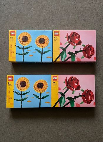 Lot X4 Lego Flowers 40460 + 40524 NEUF