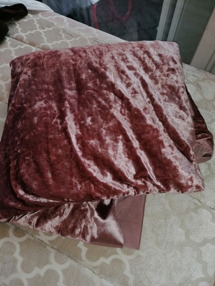 Tissu rose/violet velours - photo numéro 7