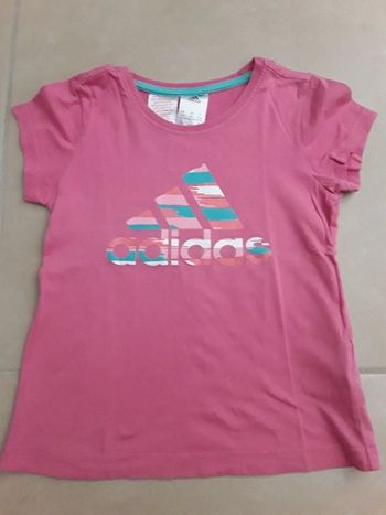 T-shirt MC fuschia fille 7-8 ans ADIDAS TBE