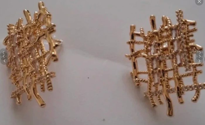 Boucles oreilles 35 mm en argent plaqué or 14 carats - photo numéro 3