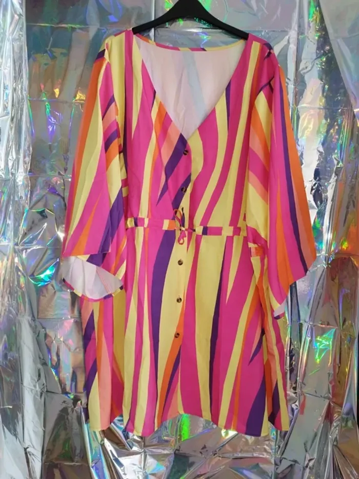 Robe chemise d'été colorée 5XL - photo numéro 2
