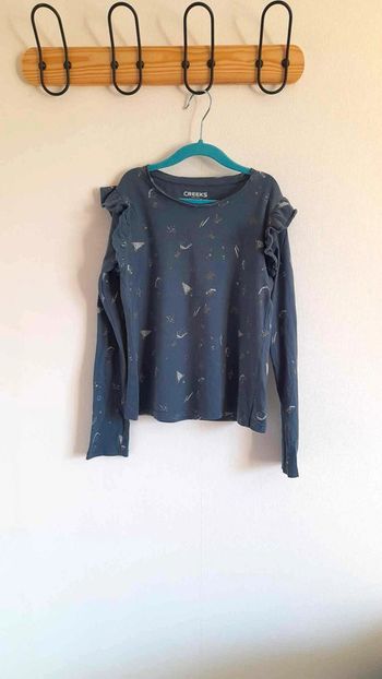 Tee-shirt bleu manches longues Creeks 10 ans