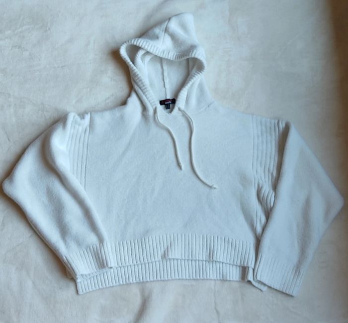 Sweat à capuche en maille Jennyfer taille S blanc